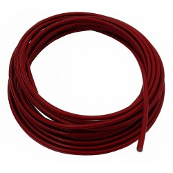 Wąż hamulcowy teflonowy PTFE+PVC 1/8" DN3,2mm, oplot stalowy kolor CZERWONY