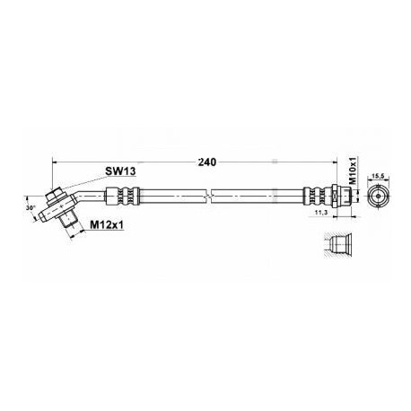 0328 elastyczny przewód hamulcowy OEM: 8D0611775J Audi A4 B5 tył zacisk