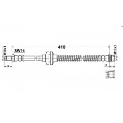 RENAULT CLIO 2 - zestaw przewodów hamulcowych elastycznych teflonowych w oplocie stalowym